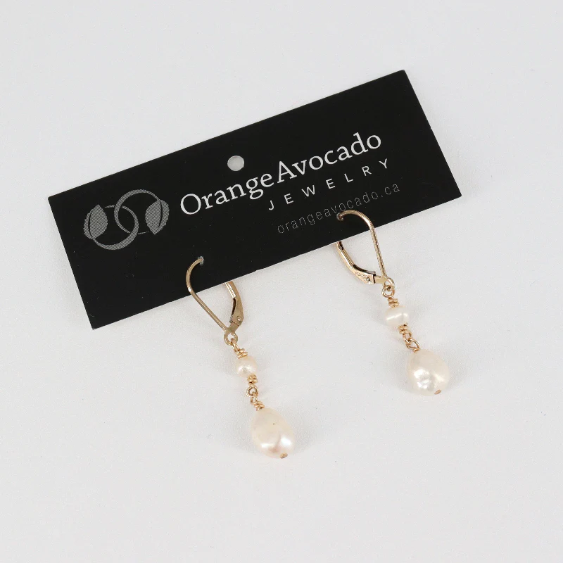 Keshi & Freshwater Pearl Drop Earrings - Image 2