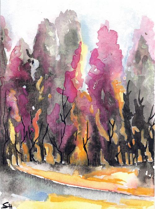 'Landscape Series' 5 x 7 Original Art Cards by Sabine Hahnel - Image 2