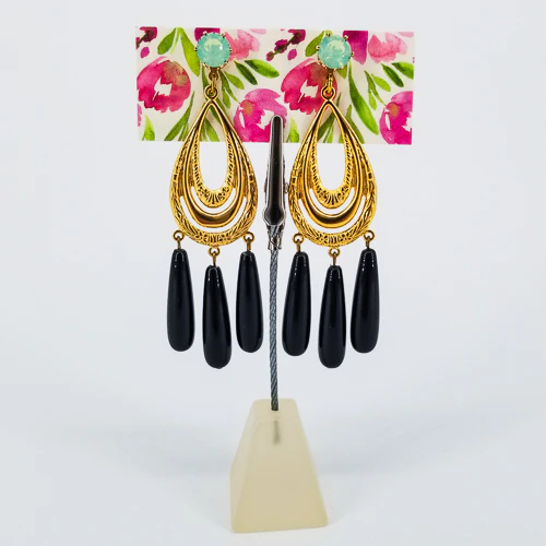Large Hanging Chandelier Earrings With Pearls - Image 4
