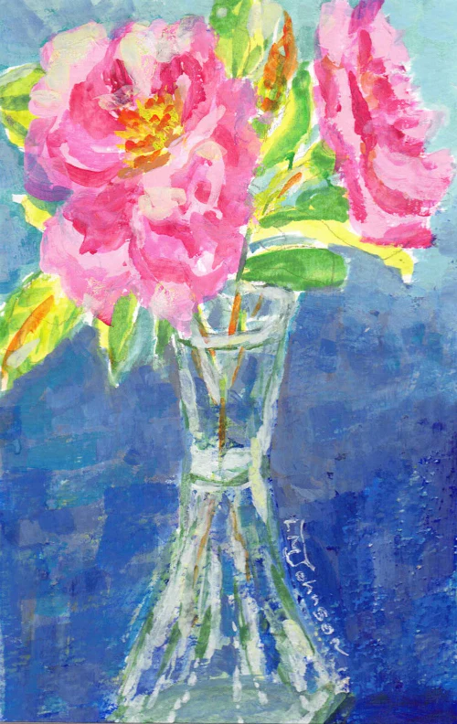 'Last Roses' Original Painting by Luise Mendler-Johnson