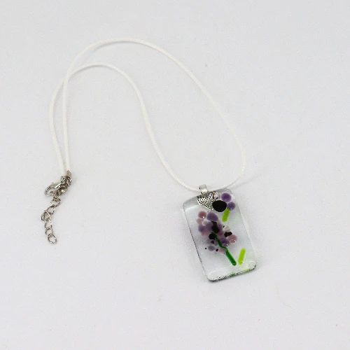 Lavender Fused Glass Necklace - Image 2