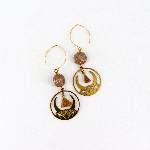 Lotus Hoop Earrings