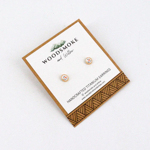 Tiny Snowman Cookie Earrings