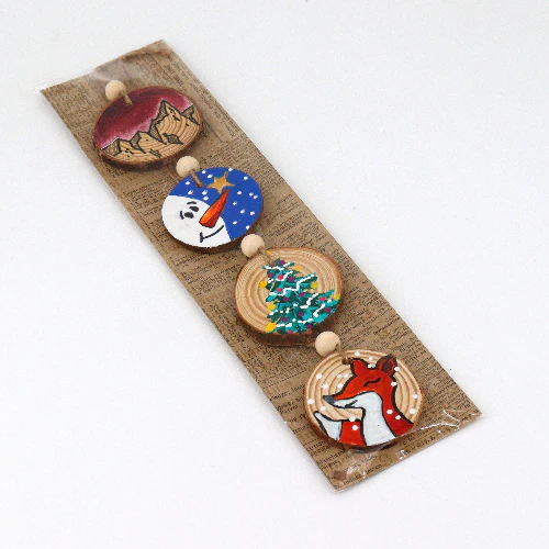 Hand Painted Wooden Christmas Ornaments - Image 11