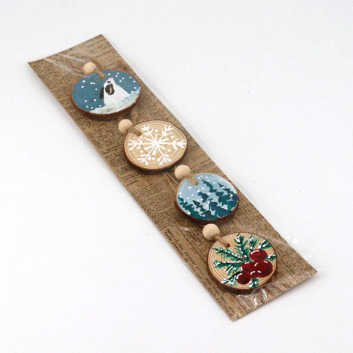 Hand Painted Wooden Christmas Ornaments - Image 13