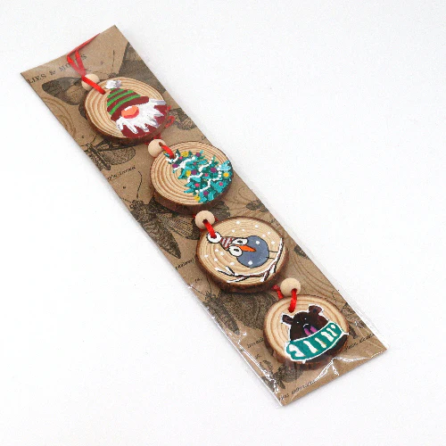 Hand Painted Wooden Christmas Ornaments - Image 3