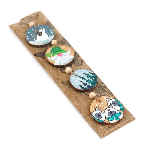 Hand Painted Wooden Christmas Ornaments - Image 4