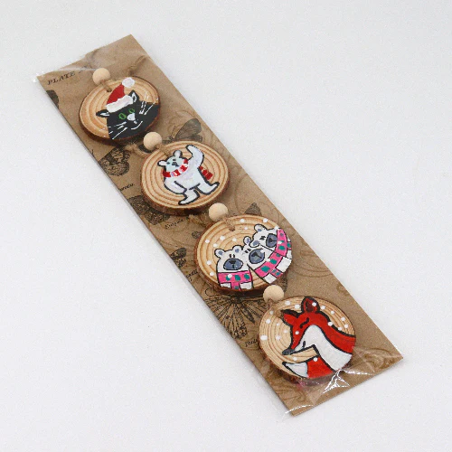 Hand Painted Wooden Christmas Ornaments - Image 5