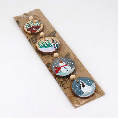 Hand Painted Wooden Christmas Ornaments - Image 7