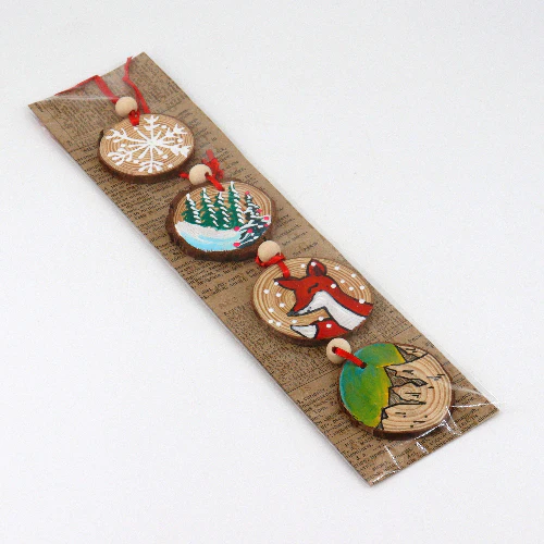 Hand Painted Wooden Christmas Ornaments - Image 8