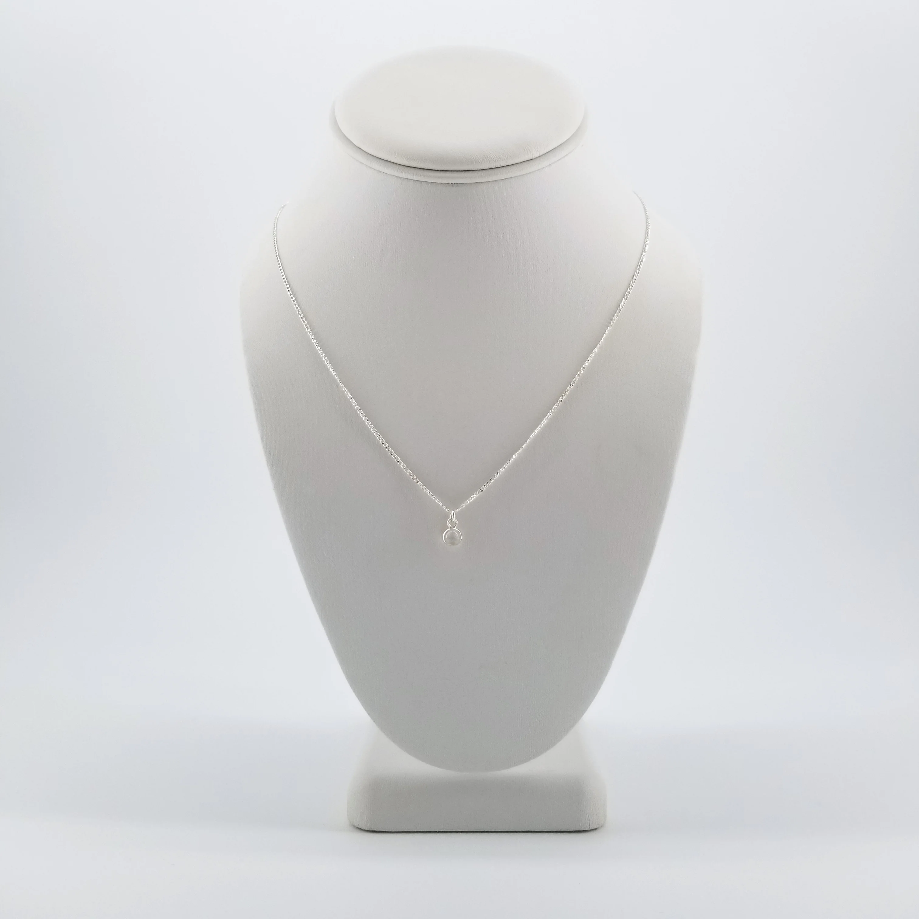 Itty Bitty Luna Moonstone, Labradorite and Garnet Charm Necklace - Image 2