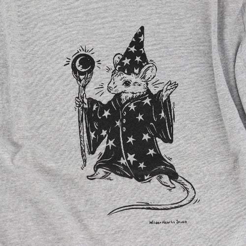 'Mouse Wizard' Hand Silkscreened Magical Creature T-Shirt - Image 4
