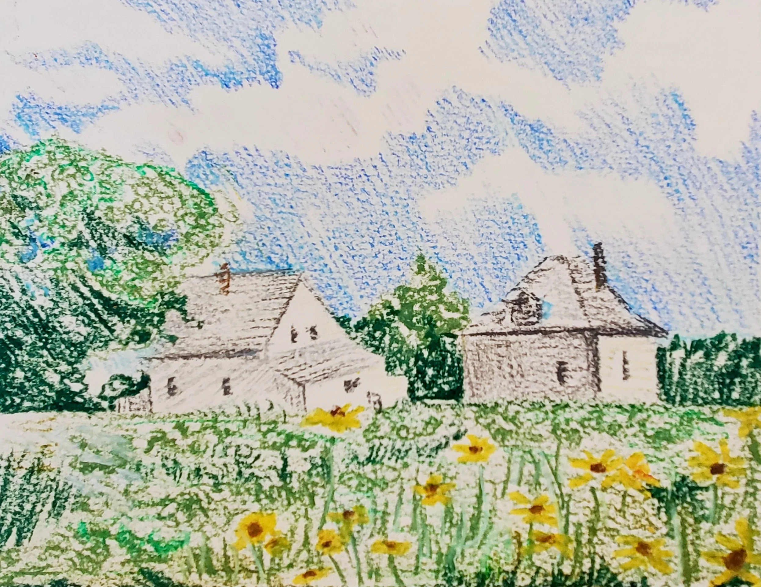 En Plein Air Oil Pastels + Sketching