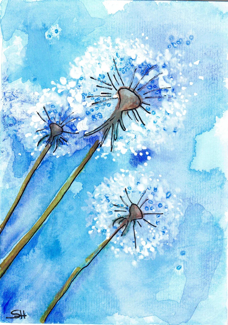 'Flower Series' 5 x 7 Original Art Cards by Sabine Hahnel - Image 2