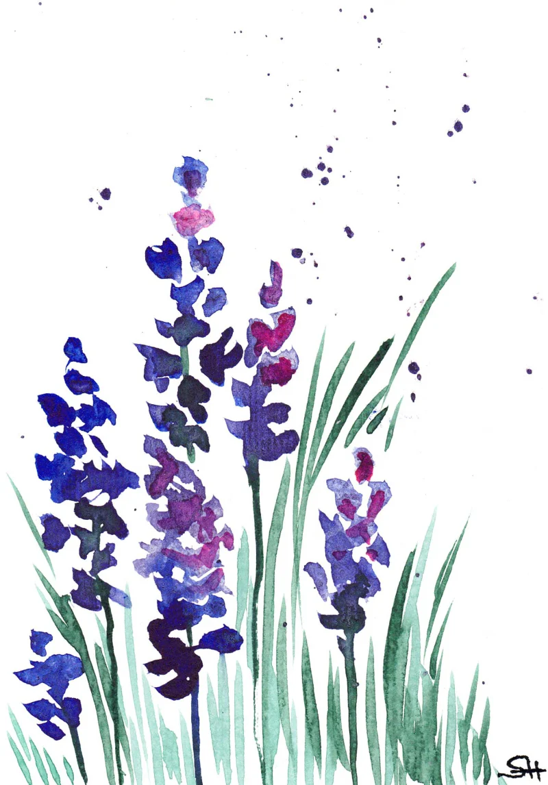 'Flower Series' 5 x 7 Original Art Cards by Sabine Hahnel - Image 5