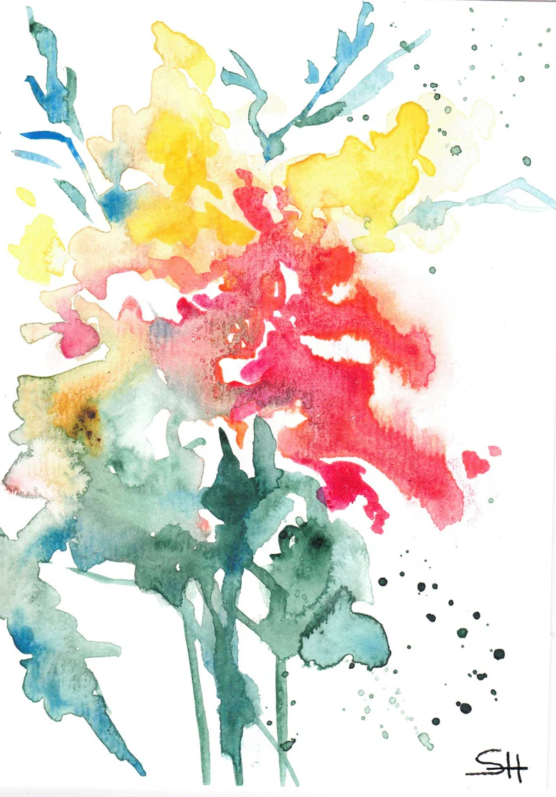 'Flower Series' 5 x 7 Original Art Cards by Sabine Hahnel - Image 9
