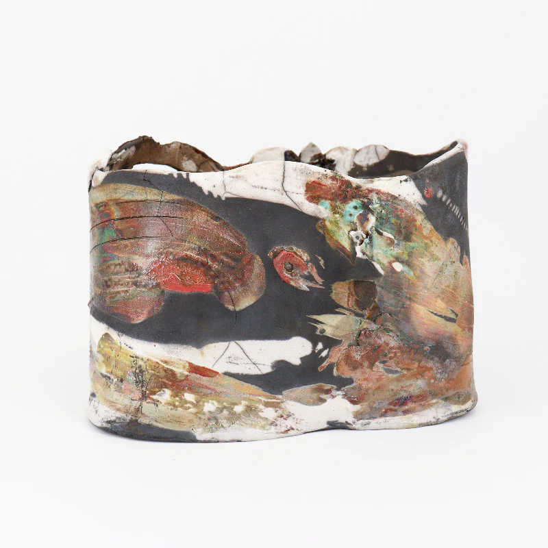 'Orchid and Snail' Sculptural Raku Vessel - Image 3