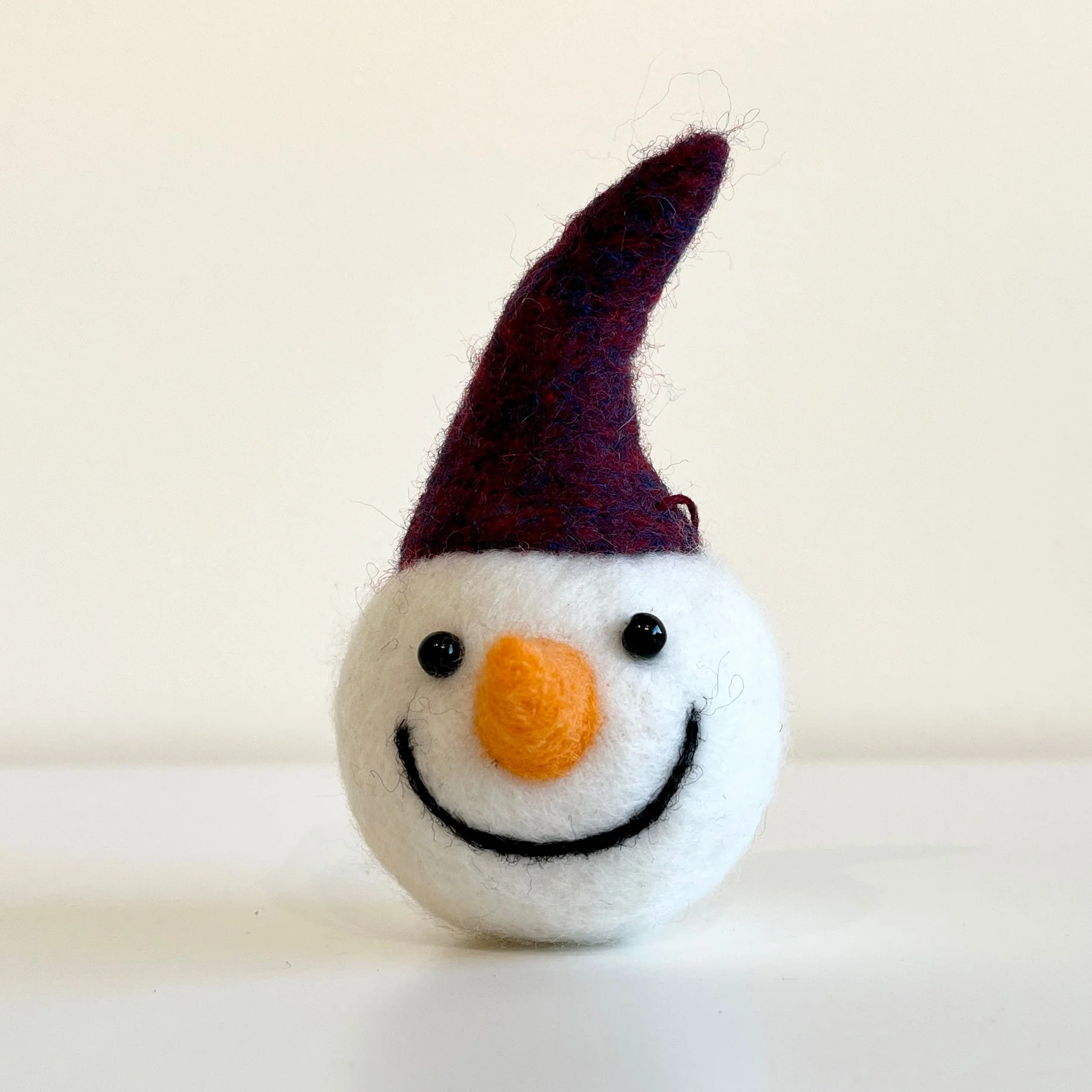 Felted Snowman Head Ornament - Image 4