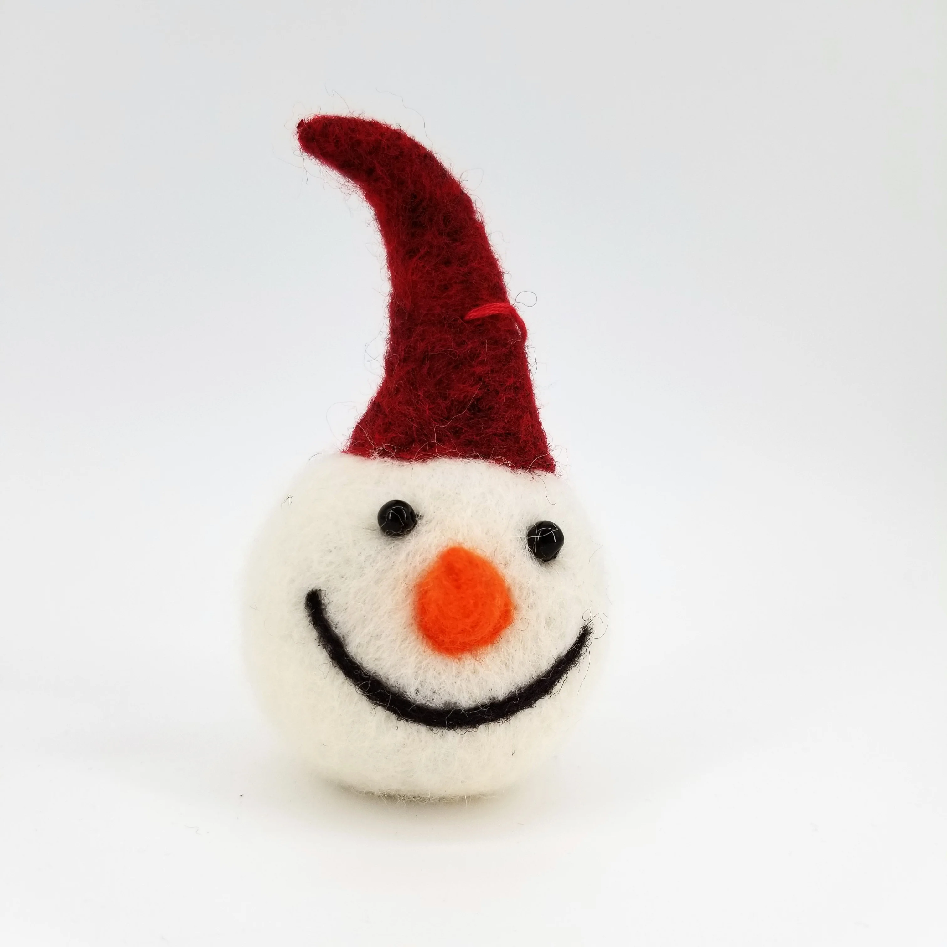 Felted Snowman Head Ornament - Image 7