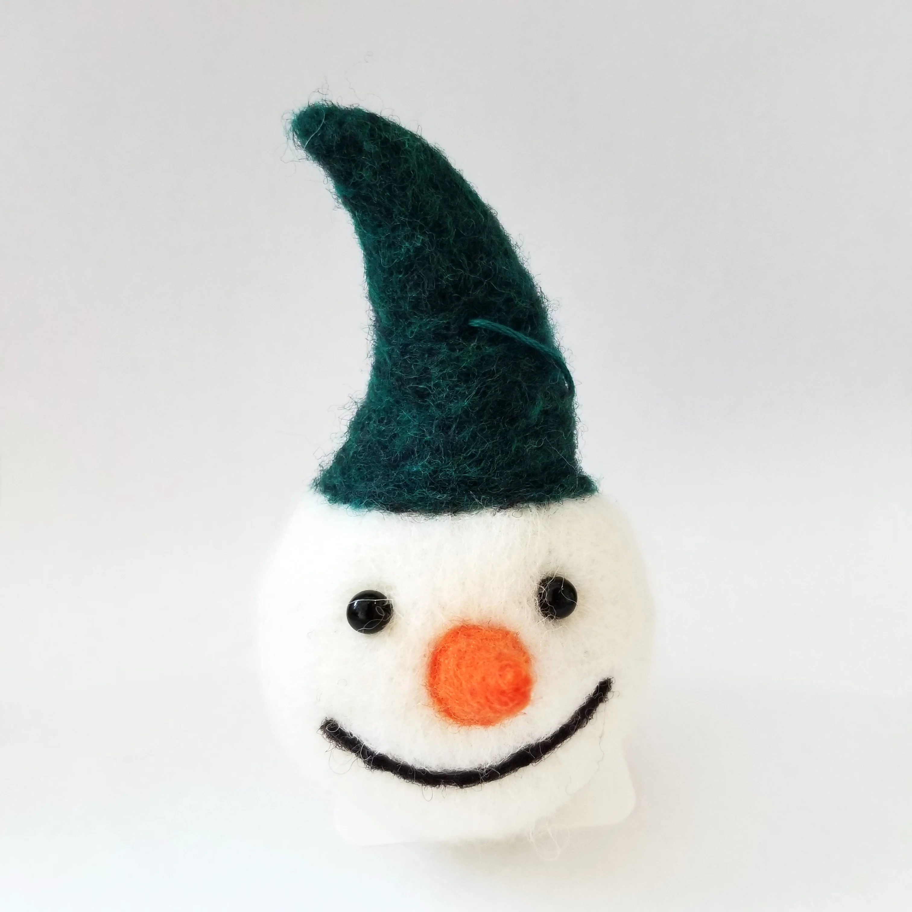 Felted Snowman Head Ornament - Image 9