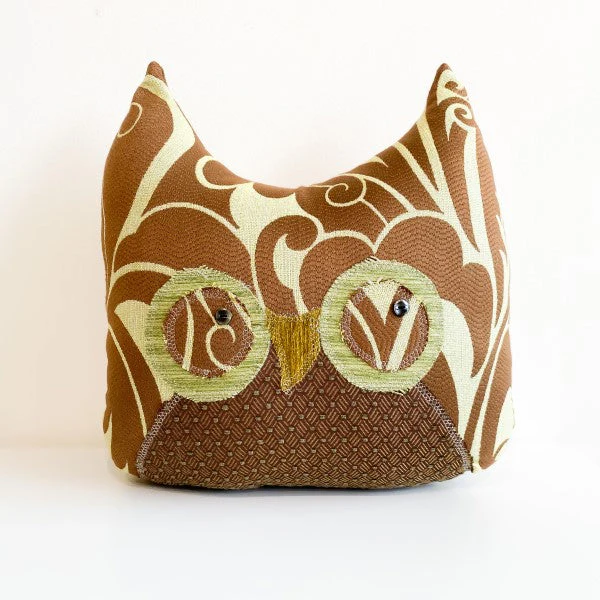 Upcycled Fabric Owl Pillows - Large