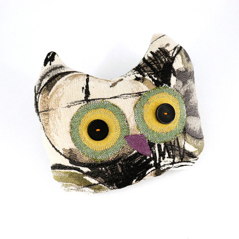Upcycled Fabric Owl Pillows - Small