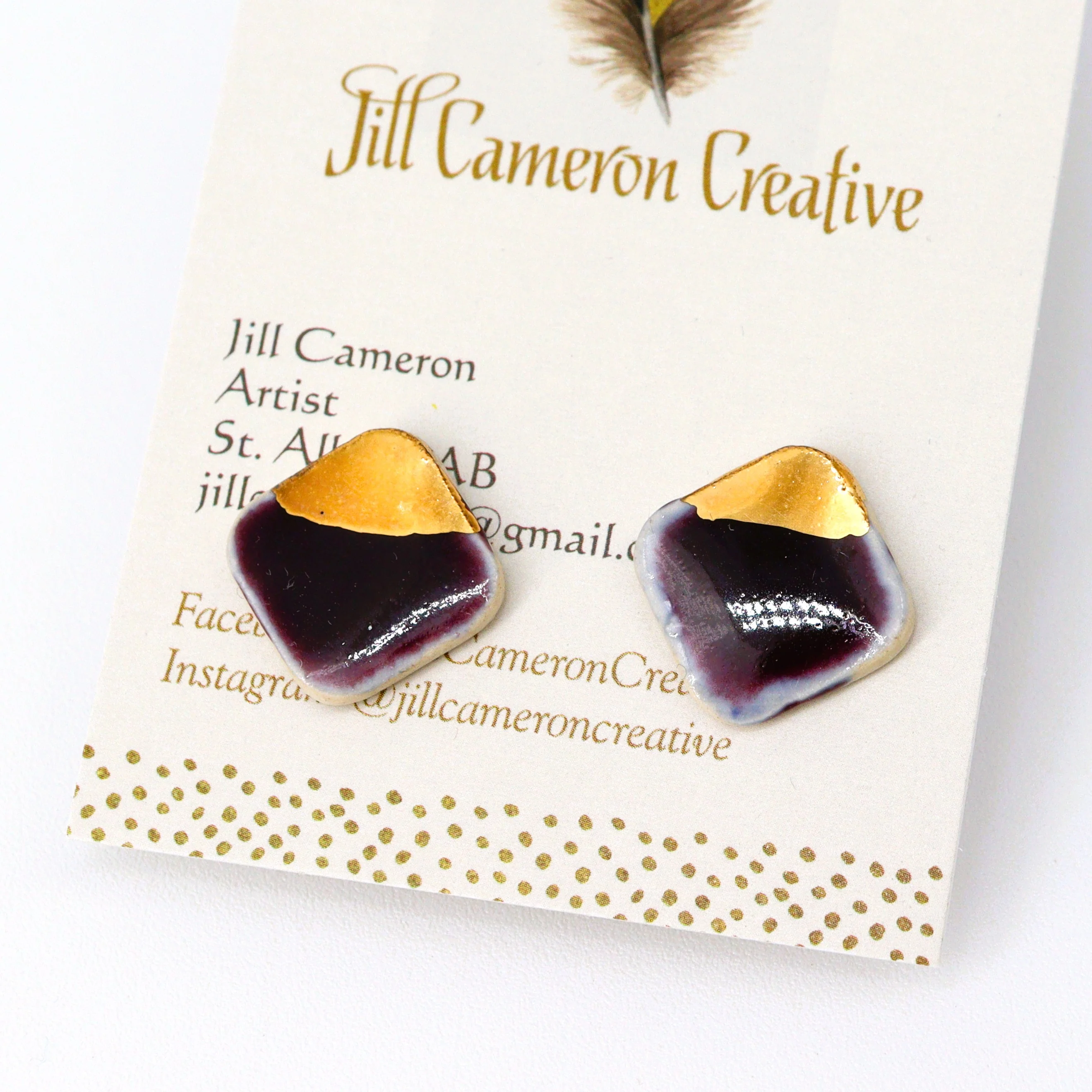 Porcelain Earrings with 22K Gold Accents - Image 12