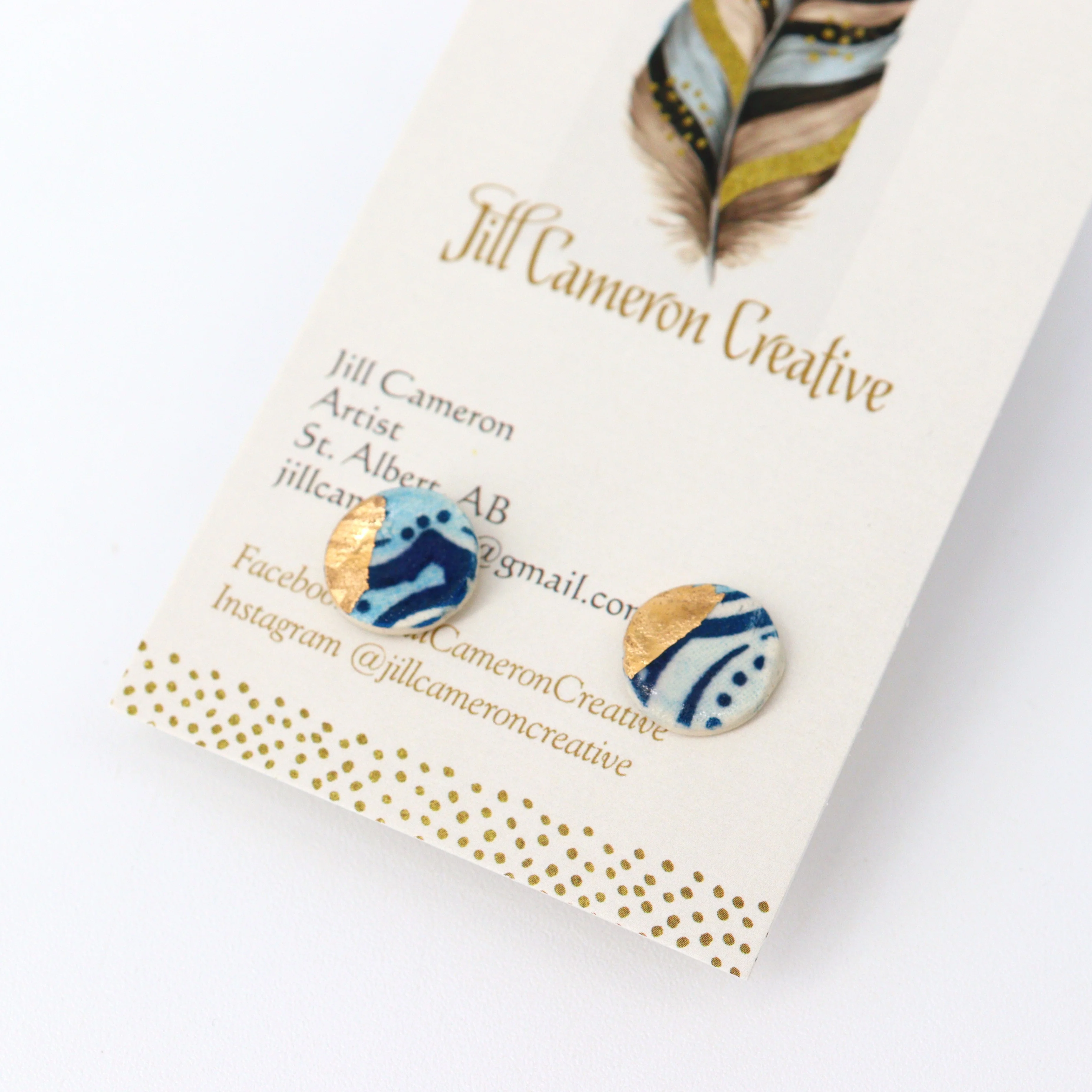 Porcelain Earrings with 22K Gold Accents - Image 13