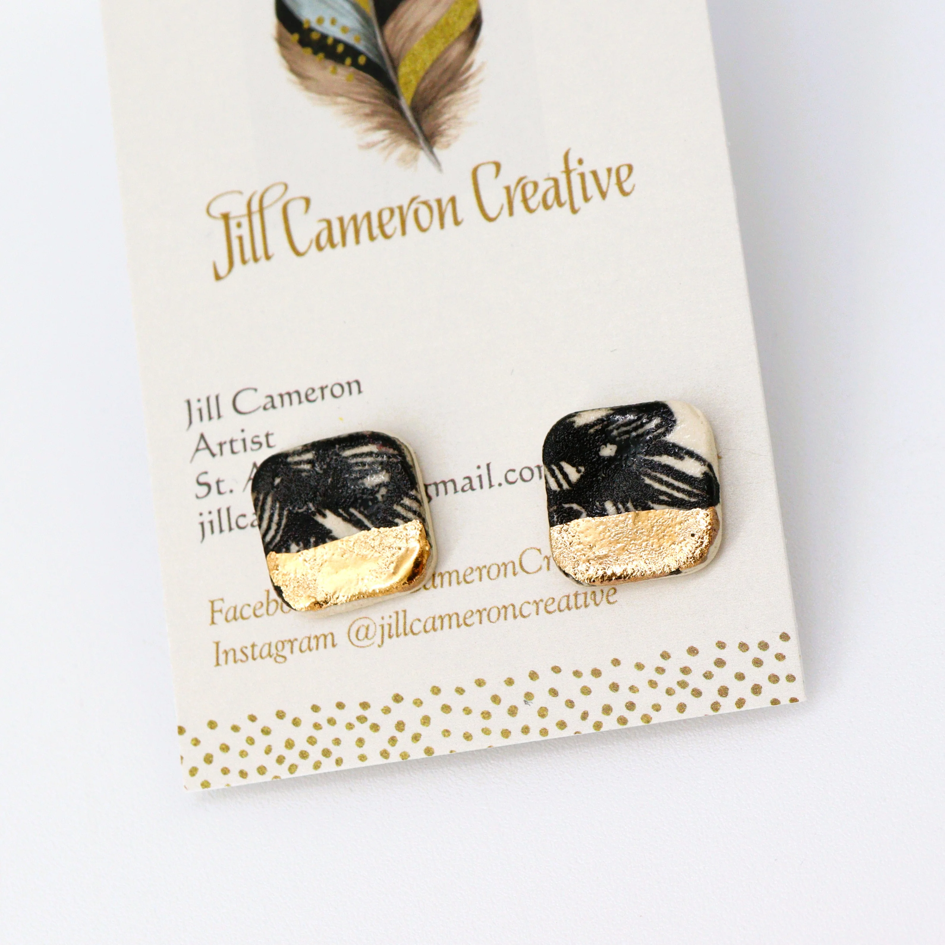 Porcelain Earrings with 22K Gold Accents - Image 4