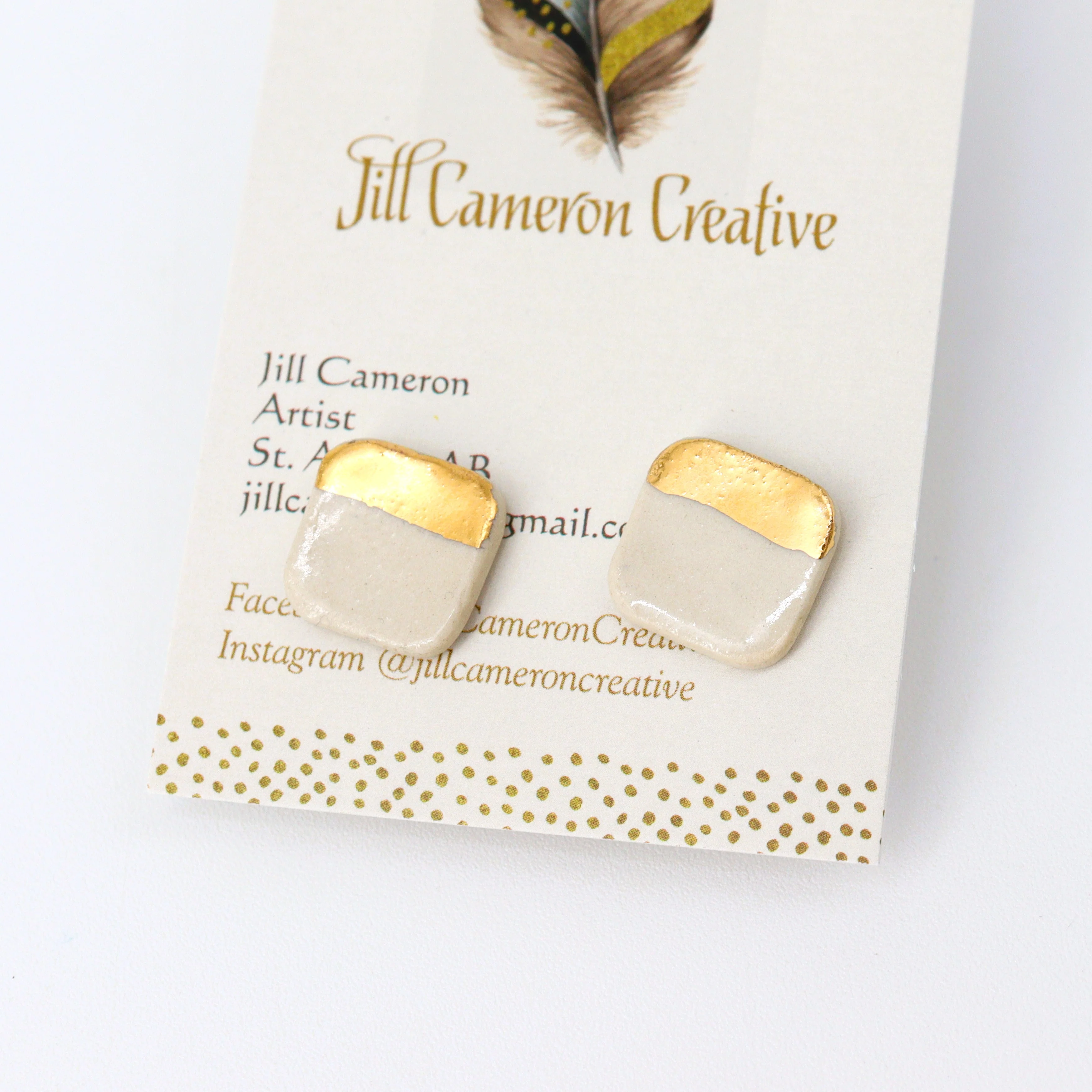 Porcelain Earrings with 22K Gold Accents - Image 5