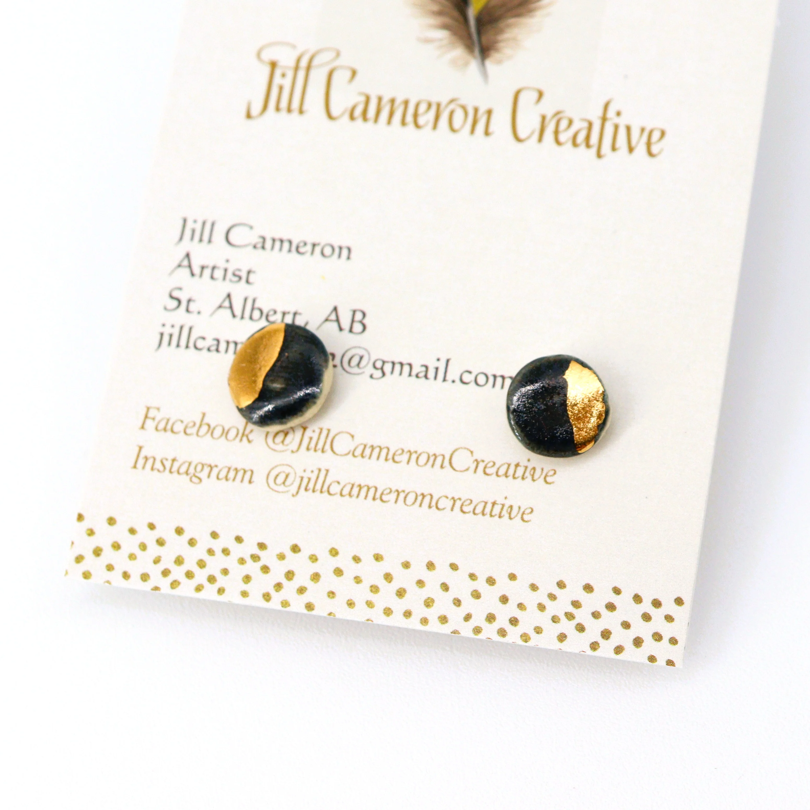 Porcelain Earrings with 22K Gold Accents - Image 7
