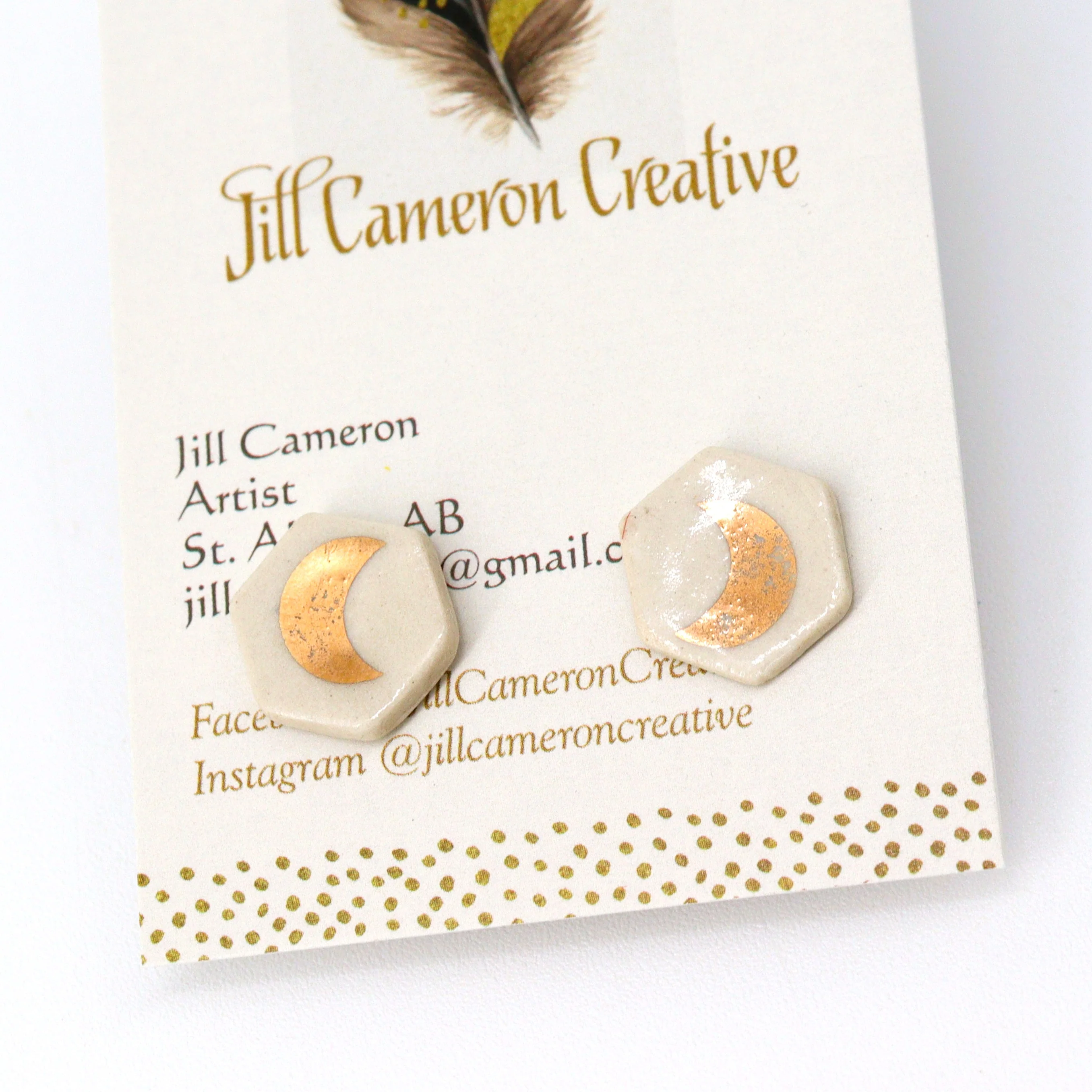 Porcelain Earrings with 22K Gold Accents - Image 8