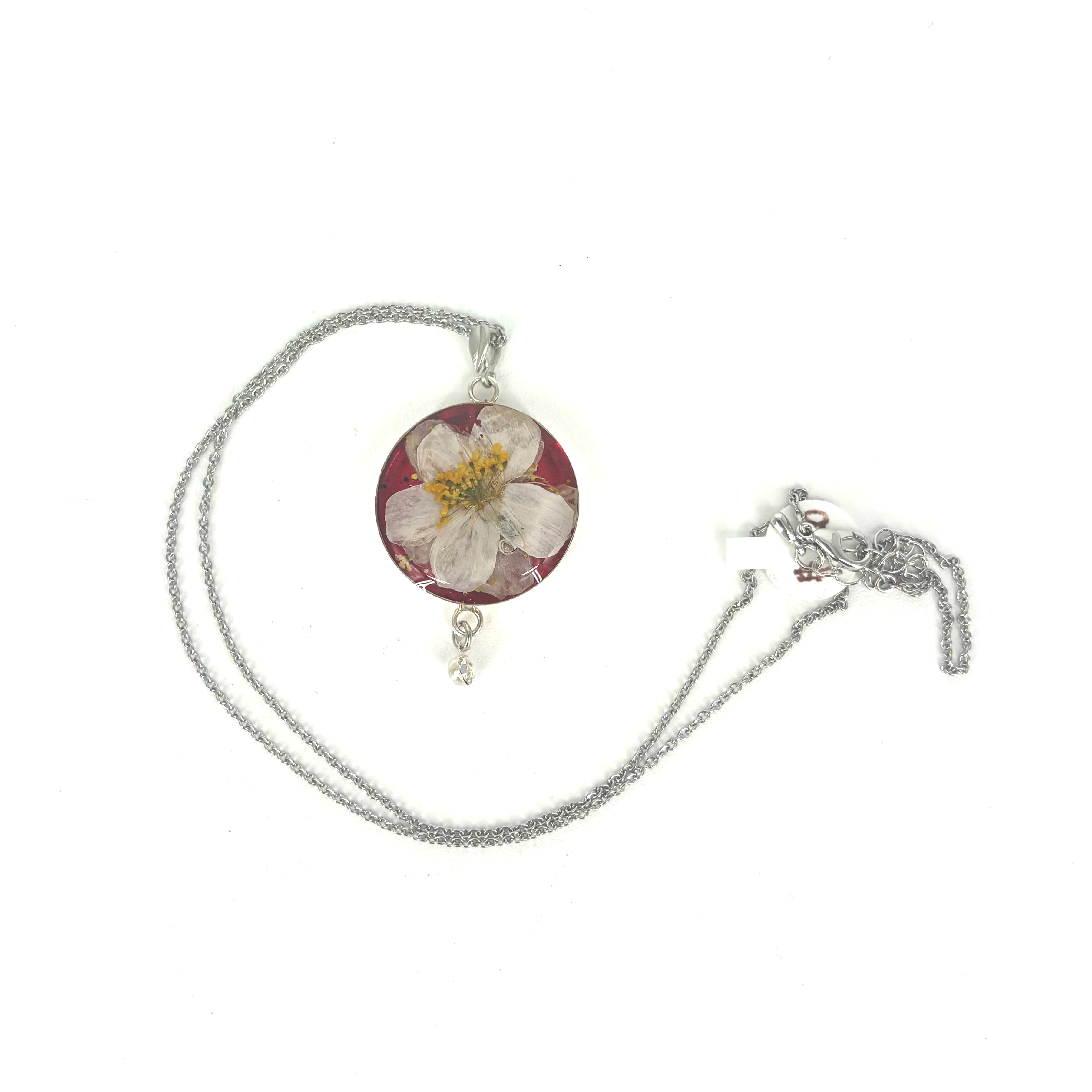 Round Pressed Flower Necklace - Image 4