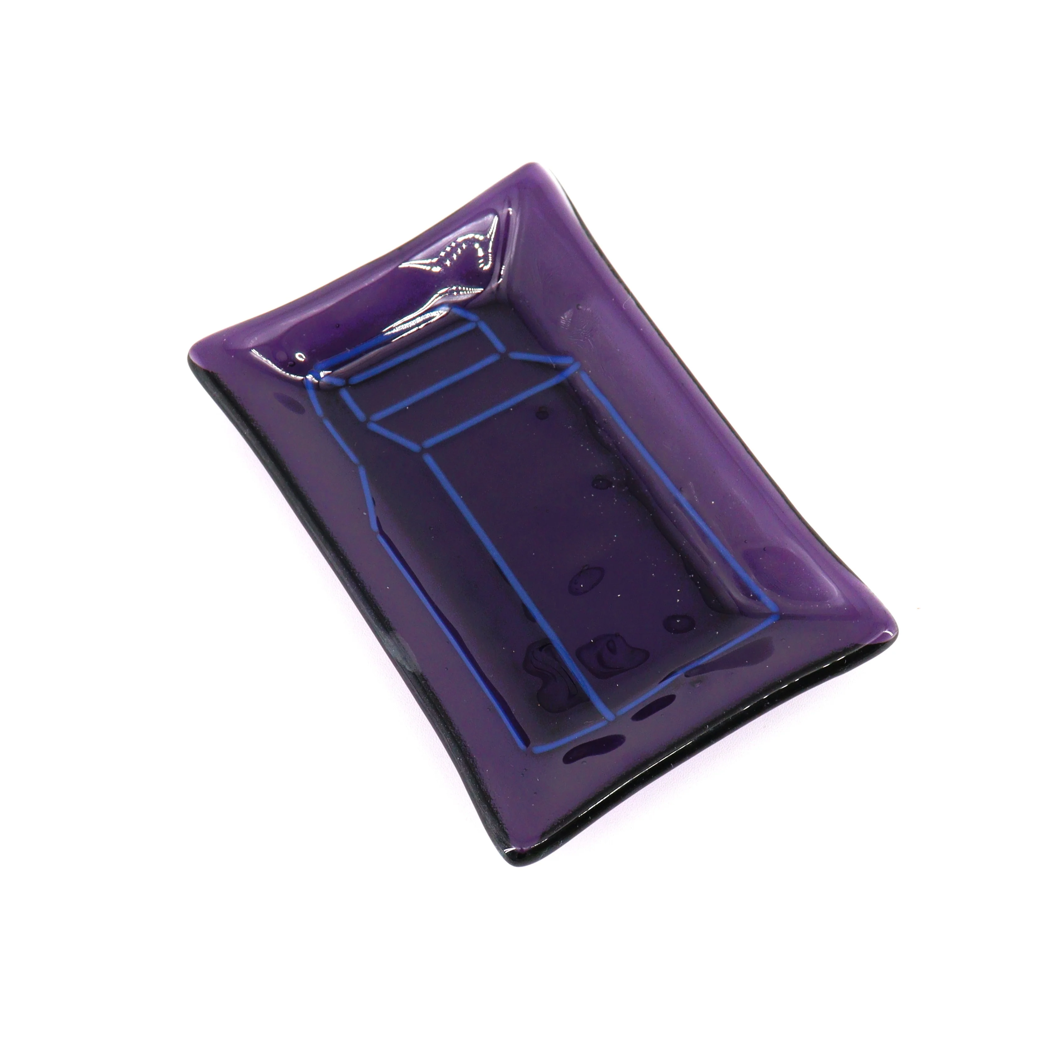 Rectangle Grain Elevator Fused Glass Dish - Image 3