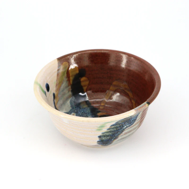 Round Bowl With Brown & Green