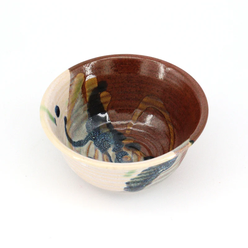 Round Bowl With Brown & Green - Image 2