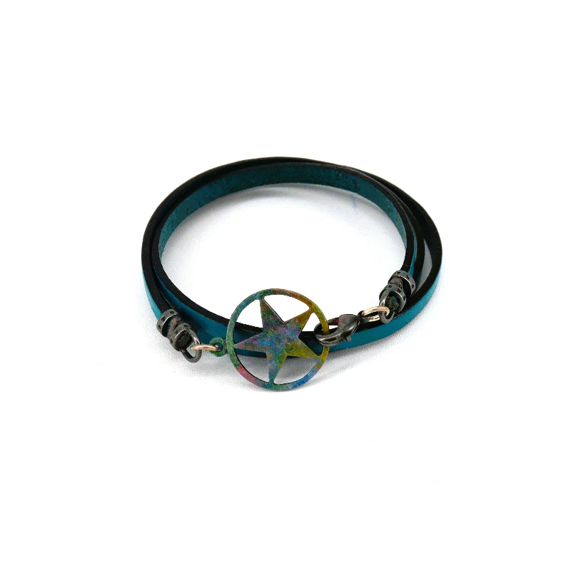 'Seeing Stars' Leather Multi Wrap Bracelet/Choker