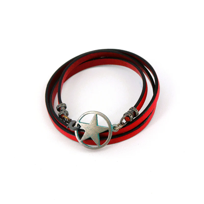 'Seeing Stars' Leather Multi Wrap Bracelet/Choker - Image 4