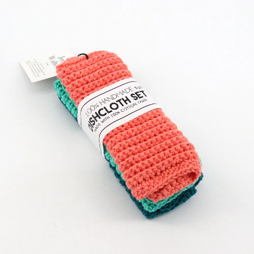 Set of Three Hand Knit Dish Cloths - Image 3