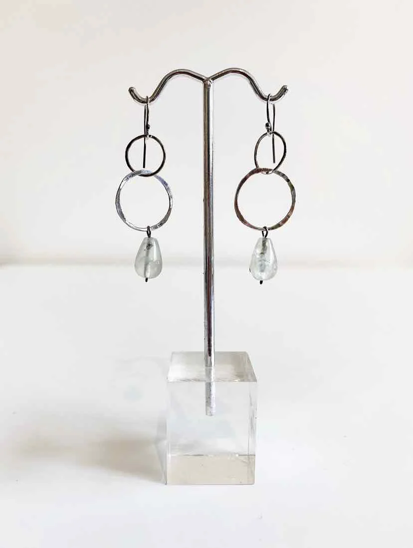 Silver Earrings Silver, Ruby, Labrodite