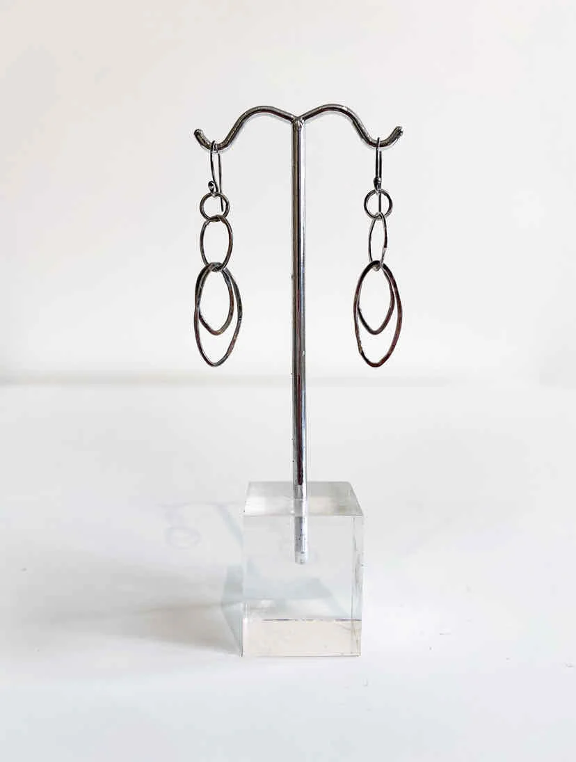 Silver Earrings with Mixed Gems - Image 3