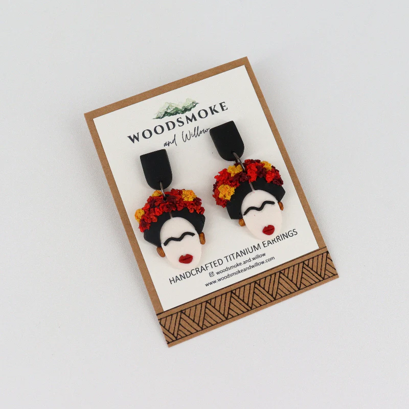 Small Frida Kahlo Statement Earrings
