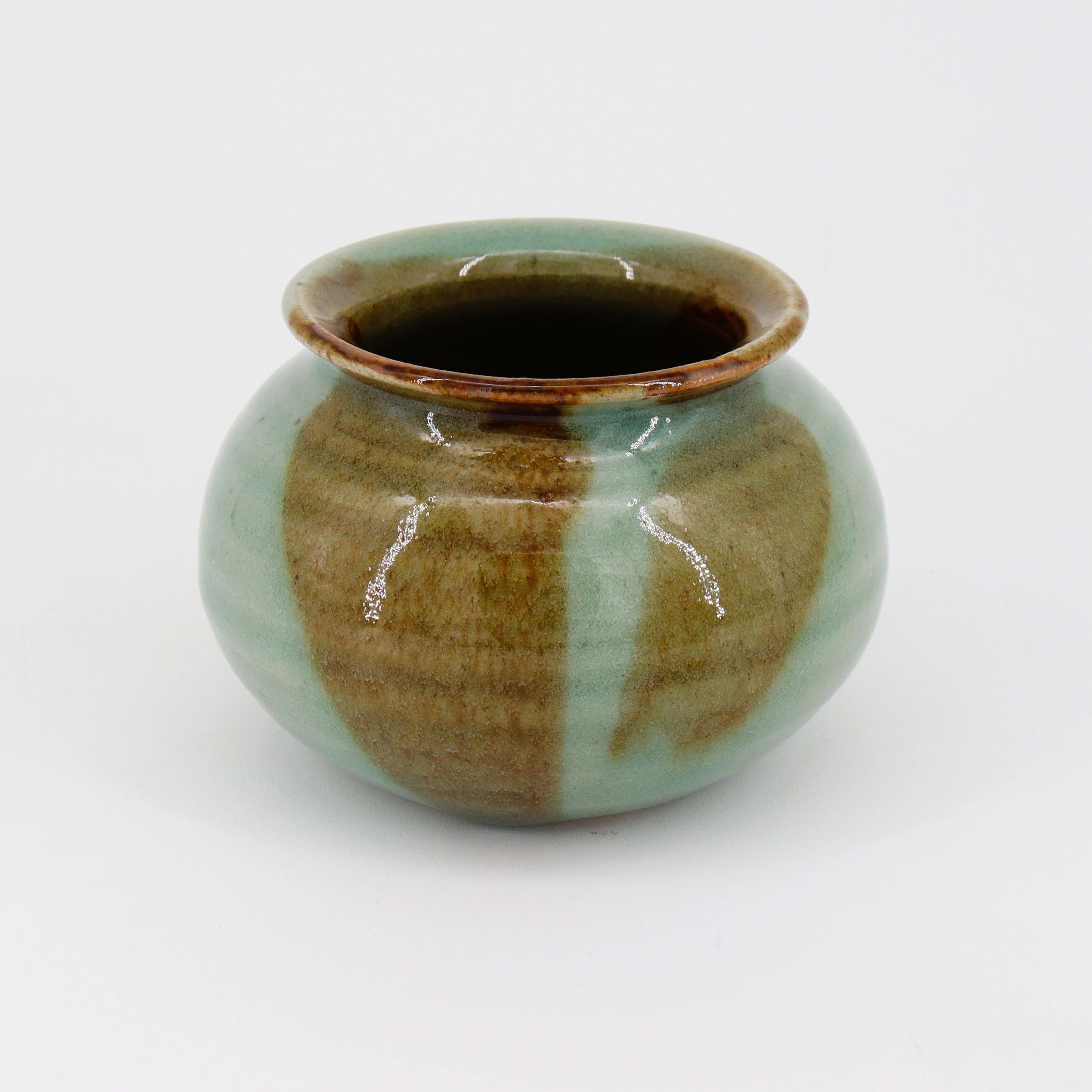 Small Rounded Caledon Green Ceramic Vase