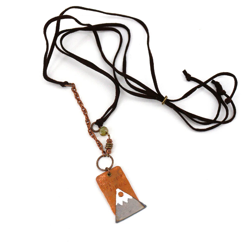 'The Mountains Are Calling' Copper Tag Necklace - Image 2
