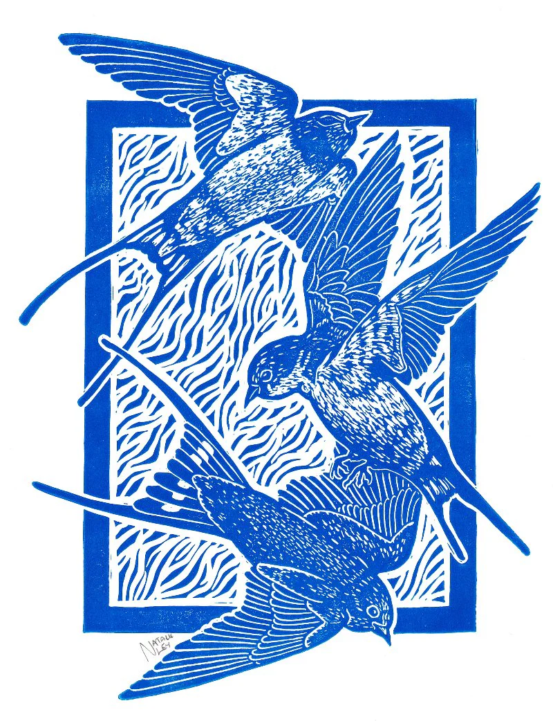'Three Swallows' Hand Print - Image 2