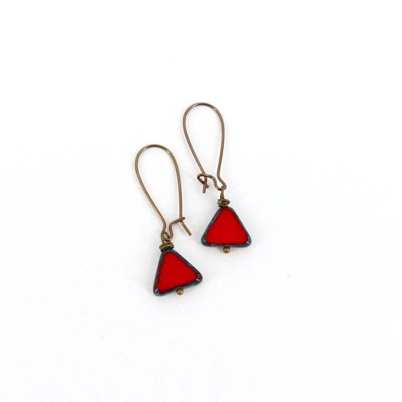 Triangle Czech Glass Earring - Image 2