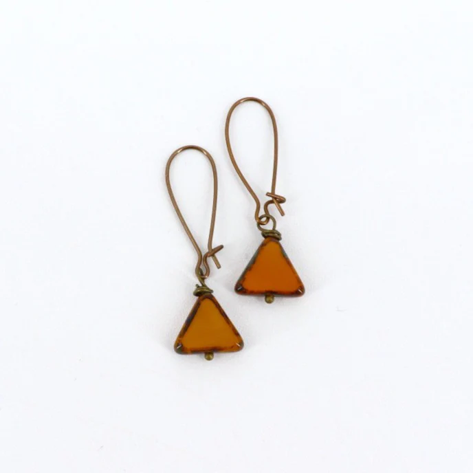 Triangle Czech Glass Earring - Image 4