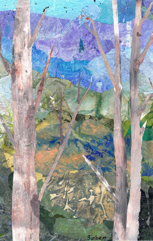 'Trees' Original Collaged Art Card - Image 2