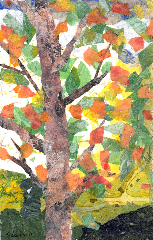 'Trees' Original Collaged Art Card - Image 3