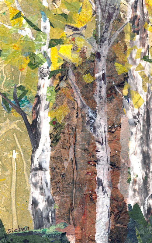 'Trees' Original Collaged Art Card - Image 5